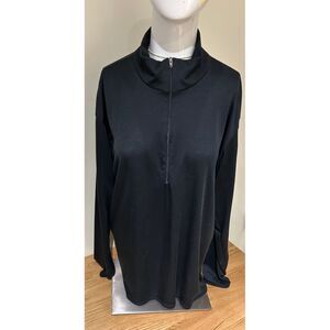 Vintage 1990s Patagonia Capilene Women's base layer 1/4 zip black made in USA L‎